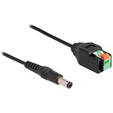 DeLOCK DC 5,5 x 2,1mm Stecker zu Terminalblock Adapter schwarz, 15cm