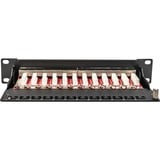 Digitus 10" Patchpanel DN-91612S-EA, 12-Port, Cat.6a schwarz, 1HE, Rack Mount, geschirmt