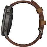 Garmin Venu 4 - 45 mm, Smartwatch schwarz/schiefergrau, Leder-Armband in braun