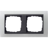 Gira Abdeckrahmen zwei Fach mit Zwischenrahmen, Abdeckung weiß, Retail