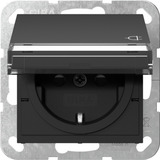 Gira Steckdose Schutzkontakt Typ F mit Klappdeckel und erhöhtem Berührungsschutz schwarz, Retail