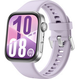 Huawei Watch Fit 4 (Seiya-B19F), Smartwatch silber, violettes Fluorelastomer-Armband