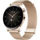 Huawei Watch GT 3, Smartwatch schwarz/gold, 42mm; Armband: Gold, Milanaise-Armband