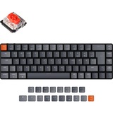 Keychron K7, Gaming-Tastatur schwarz/grau, DE-Layout, Gateron Low Profile Red, Aluminiumrahmen, RGB