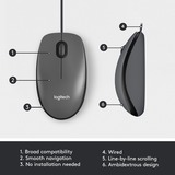 Logitech M100, Maus grau