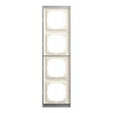 Merten Decor-Rahmen vierfach mit Montagerichtung horizontal und vertikal, Kunststoff, matt, Schutzart IP20 edelstahl, Retail
