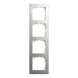 Merten Decor-Rahmen vierfach mit Montagerichtung horizontal und vertikal, Kunststoff, matt, Schutzart IP20 edelstahl, Retail