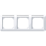 Merten Rahmen dreifach mit Beschriftungsträger weiß (glänzend), Retail