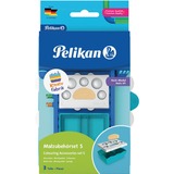 Pelikan Kreativfabrik Malzubehörset klein S türkis, Wasserbox mit Mischpalette, Schwamm und wasserfestem Stickerbogen