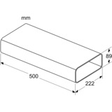 Siemens Flachkanalstück HZ9VDSM1, 50cm, Rohr schwarz, gerade, männlich