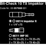 Wera Bit-Check 10 TX Impaktor 1, 1/4", 10-teilig, Bit-Satz diamantbeschichtet, extrem belastbar