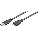 goobay USB 3.2 Gen 1 Kabel, USB-A Stecker > Micro-USB Stecker (Typ B) schwarz, 1,8 Meter, SuperSpeed