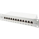 Digitus 10" Patchpanel DN-91612S-EA-G, 12-Port, Cat.6a grau, 1HE, Rack Mount, geschirmt