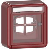 Gira Abdeckung mit Beschriftungsfeld und Glasscheibe wassergeschützt Wippschalter rot, Retail