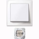 Merten Jumbo Schalter Wippe Komplettgehäuse Wechselschalter 10 Ampere 250 Volt AC weiß (glänzend), Retail