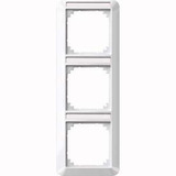 Merten Rahmen dreifach mit Beschriftungsträger glänzend weiß, Retail