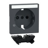 Merten Zentralplatte mit erhöhtem Berührungsschutz für Steckdose mit Kontrolllicht anthrazit, Retail