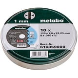 Metabo Trennscheiben SP 125x1,0x22,23 Inox, TF 41 10 Stück