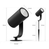 Philips HUE White & Color Ambiance Lily Gartenspot, LED-Leuchte schwarz, 3 Stück, Basis-Set