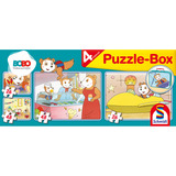 Schmidt Spiele Bobo Siebenschläfer Puzzle-Box im Metallkoffer 2x 26 Teile, 2x 48 Teile
