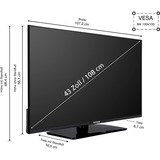 Telefunken XF43AN750M, LED-Fernseher 108 cm (43 Zoll), schwarz, FullHD, Triple Tuner, SmartTV, Android Betriebssystem