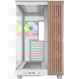 Thermaltake View 380 XL WS ARGB , Tower-Gehäuse weiß/holz, Tempered Glass x 2, Holz-Struktur