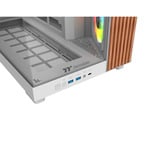 Thermaltake View 380 XL WS ARGB , Tower-Gehäuse weiß/holz, Tempered Glass x 2, Holz-Struktur