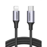 UGREEN US304 USB-C 2.0 > Lightning, MFI-zertifiziert, Kabel 1 Meter, PD 60 Watt, MFI-zertifiziert