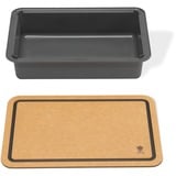 Weber WORKS Box und Schneidebrett, Behälter grau/braun, zum Einsetzen in den WORKS-Seitentisch