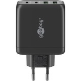 goobay USB-C Multiport-Schnellladegerät, PD, GaN, 68 Watt schwarz, 2x USB-C, 2x USB-A, Power Delivery, QuickCharge