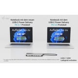 i-tec USB-C Metal Nano 3x Display Dock, Dockingstation aluminium, 2x HDMI, 1x USB-C Vvideo, Power Delivery 140W, Universal Charger 140 W