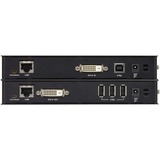 ATEN DVI HDBaseT KVM Extender mit ExtremeUSB CE610A, Grafikverlängerung schwarz, 1.920 x 1.200 bei 100 Meter