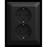 Busch-Jaeger Doppelsteckdose Steckdose CEE 7/3 Typ F 202 EUJB-915 schwarz, Retail