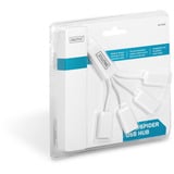 Digitus Slim Spider USB-Hub, USB-A 2.0 Stecker > 4x USB-A Buchse weiß, 1 Meter