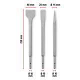 EINHELL SDS-plus Meißel-Satz 250mm, 3-teilig 