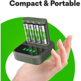 GP Batteries USB Akkuladegerät B441, 4 Ladeslots, inkl. Docking Station D451 grau, inkl. 4x GP Akkus AA 2.100mAh