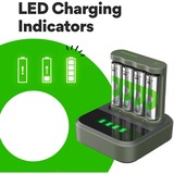 GP Batteries USB Akkuladegerät B441, 4 Ladeslots, inkl. Docking Station D451 grau, inkl. 4x GP Akkus AA 2.100mAh