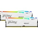 Kingston FURY DIMM 64 GB DDR5-5200 (2x 32 GB) Dual-Kit, Arbeitsspeicher weiß, KF552C40BWAK2-64, FURY Beast RGB, INTEL XMP