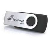 MediaRange USB Type-C 16 GB, USB-Stick schwarz/silber, USB 3.2 Gen 1 Type-C