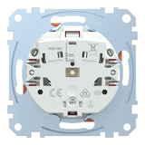 Merten Schutzkontaktsteckdose mit erhöhtem Berührungsschutz und Beschriftungsfeld orange, Retail