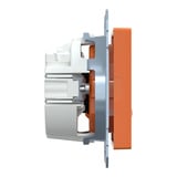 Merten Schutzkontaktsteckdose mit erhöhtem Berührungsschutz und Beschriftungsfeld orange, Retail