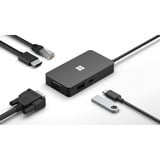 Microsoft Surface USB-C Travel Hub, Dockingstation schwarz, HDMI, RJ-45, USB-A, USB-C