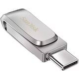 SanDisk Ultra Dual Drive Luxe 256 GB, USB-Stick silber, USB-A 3.2 Gen 1, USB-C 3.2 Gen 1