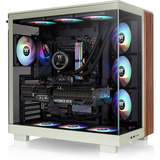 Thermaltake View 380 XL WS ARGB Matcha Green, Tower-Gehäuse hellgrün/holz, Tempered Glass x 2, Holzstruktur