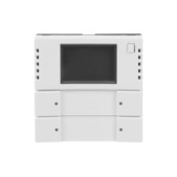 Busch-Jaeger Bedienelement zwei- und vierfach mit Raumtemperaturregler und Beschriftungsfeld, Bedienteil weiß (glänzend), Retail