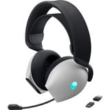 Dell Alienware Tri-Mode Wireless AW725H  Lunar Light, Gaming-Headset weiß, Hi-Res Audio, Bluetooth, 2,4 GHz, Kabel