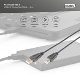 Digitus USB 2.0 Anschlusskabel USB-A (Stecker) > USB-B (Stecker) schwarz, 1,8 Meter
