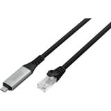 Digitus USB-C 3.2 Gen1 > RJ-45 Ethernet Kabel, 1Gbit/s, Adapter schwarz, 3 Meter, 10/100/1.000Mbit/s