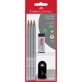 Faber-Castell Bleistiftset Grip 2001 EXAM inkl. Spitzer und Radiergummi