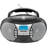 Karcher RR 5025-B, Radio schwarz/silber, Tragbarer CD-Player mi UKW-Radio
